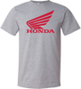 Honda Wing T-Shirt - Heather Gray - Small - Lutzka's Garage