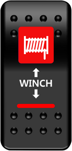 Rocker Switch -Winch - Red - Lutzka's Garage