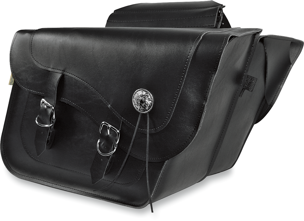 Deluxe Slant and Compact Slant Saddlebags - Black - Lutzka's Garage