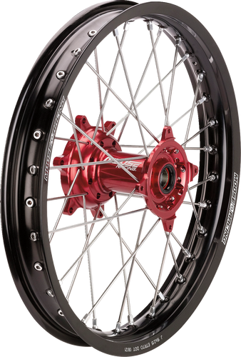 Wheel Assembly - SX-1 - Complete - Rear - Black Wheel/Red Hub - 18x2.15