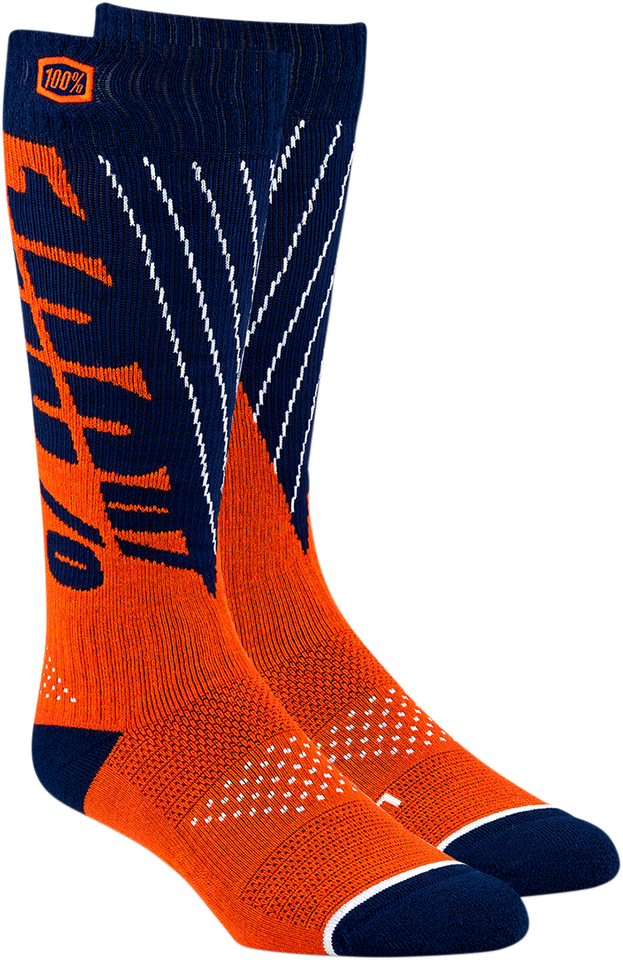 Torque Comfort Moto Socks - Navy/Orange - Small/Medium - Lutzka's Garage