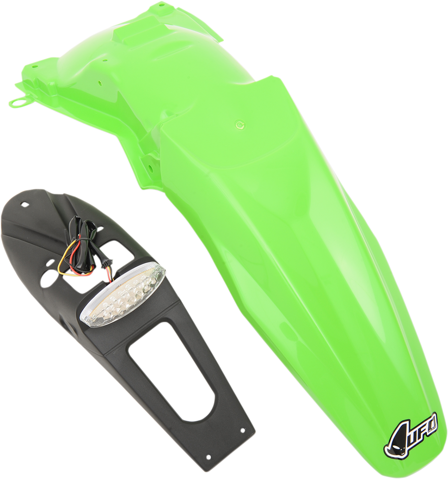 Enduro Rear Fender - with Light - Green - Lutzka's Garage