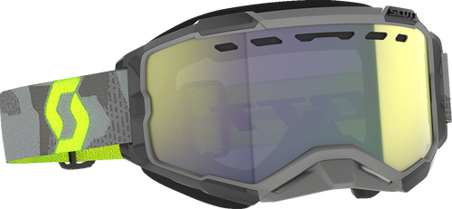 Fury Snow Cross Goggle - Light Gray/Neon Yellow - Enhancer Yellow Chrome