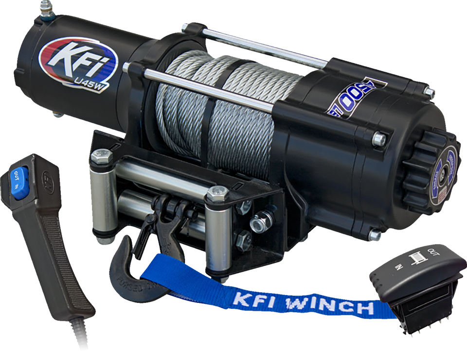 U45W-R2 UTV Winch - 4500 lb - Steel Cable - Wide