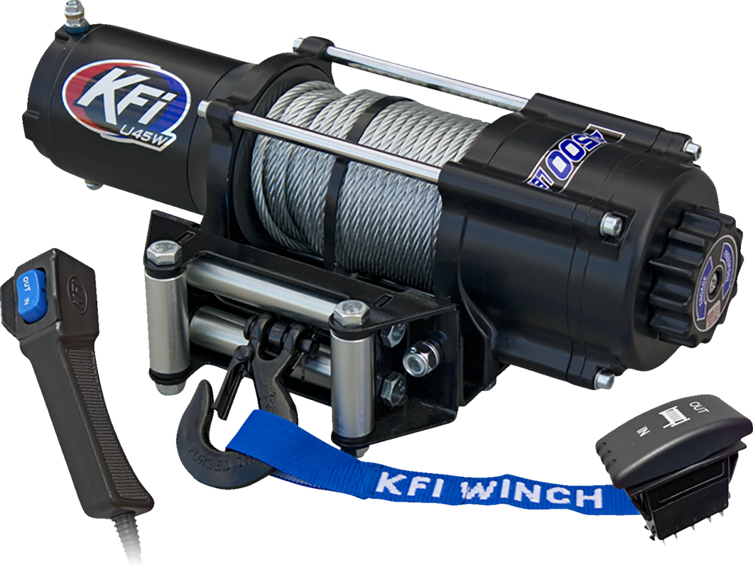 U45W-R2 UTV Winch - 4500 lb - Steel Cable - Wide