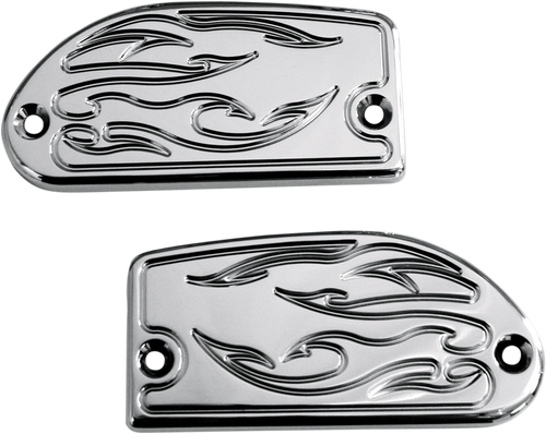 Master Cylinder Cover - Flame - Yamaha - Chrome - Lutzka's Garage