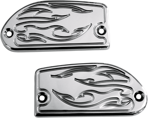 Master Cylinder Cover - Flame - Yamaha - Chrome - Lutzka's Garage