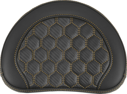 Road Sofa Sissy Bar Pad - Honeycomb - Gold Stitching