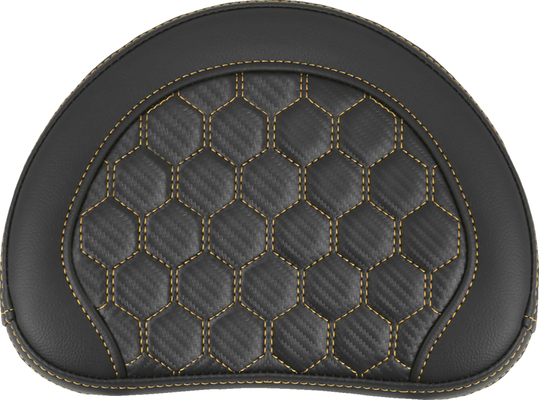 Road Sofa Sissy Bar Pad - Honeycomb - Gold Stitching