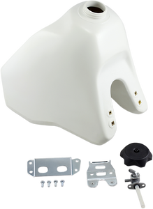 Large-Capacity Gas Tank - White - Suzuki - 3.5 Gallon - Lutzka's Garage