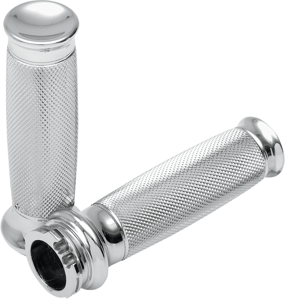 Grips - Vice - Knurled - Chrome - Lutzka's Garage