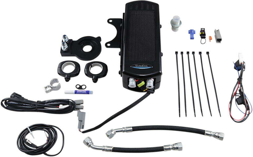 Side Mount Oil Cooler Kit - Gloss Black - Sportster - Lutzka's Garage