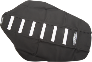 6-Ribbed Seat Cover - White Ribs/Black Top/Black Sides