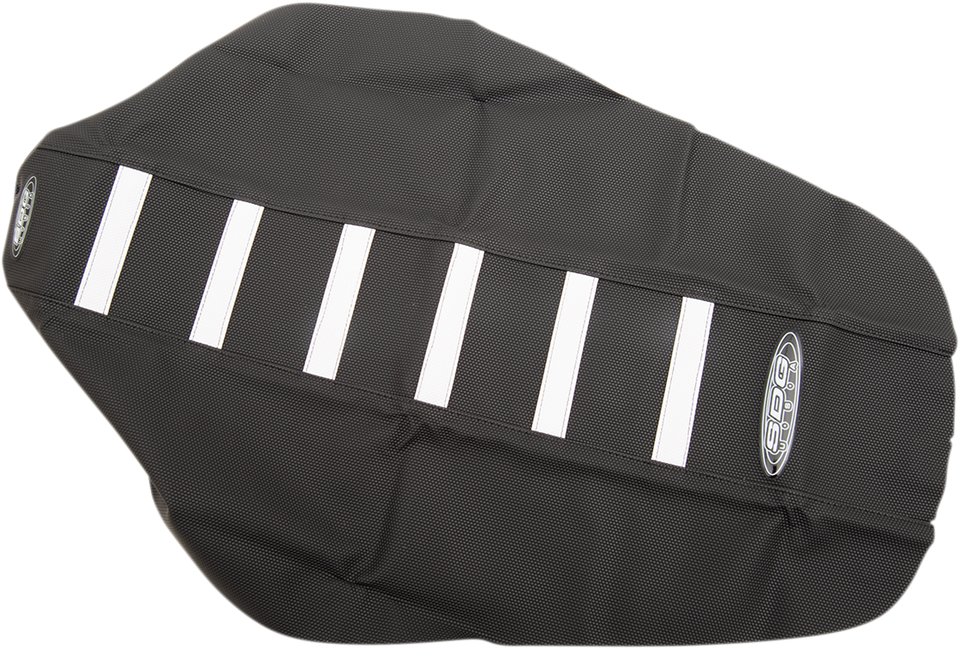 6-Ribbed Seat Cover - White Ribs/Black Top/Black Sides