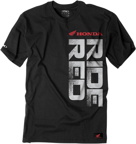 Honda Ride Red Vertical T-Shirt - Black - Medium - Lutzka's Garage