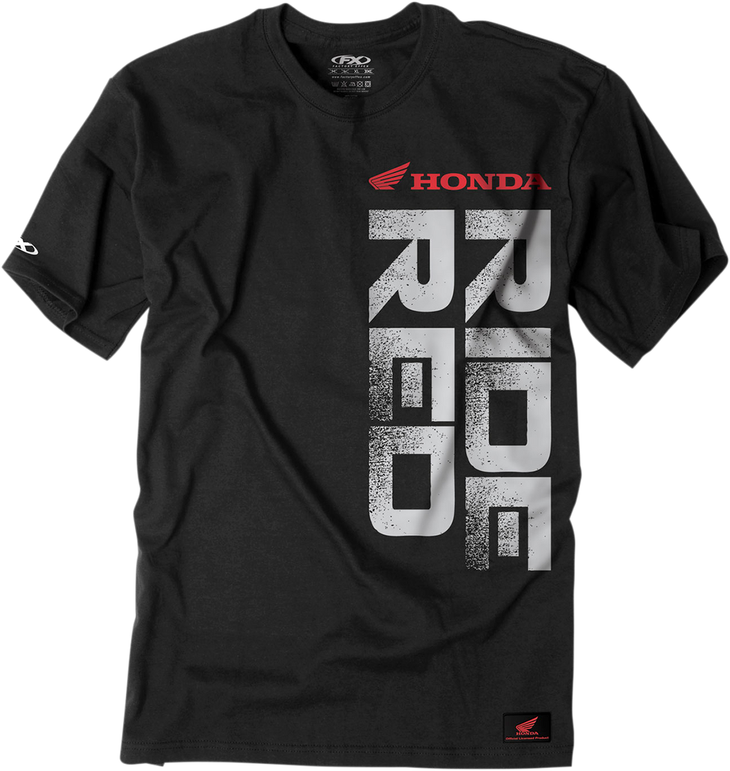 Honda Ride Red Vertical T-Shirt - Black - Medium - Lutzka's Garage