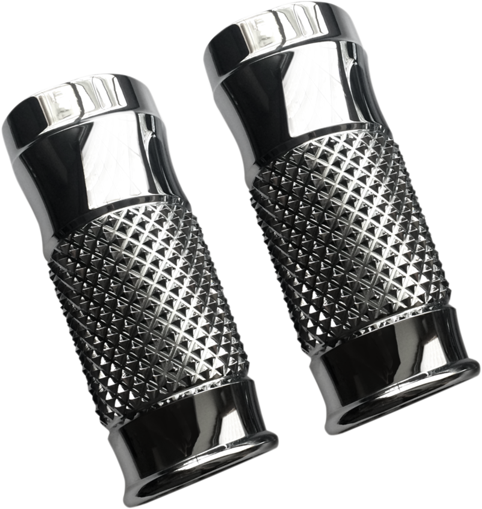 Fork Slider Covers - Cross-Cut Chrome - Extended +2