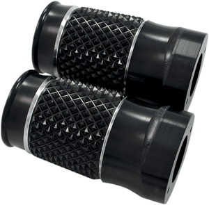 Fork Slider Covers - Cross-Cut Black Anodized