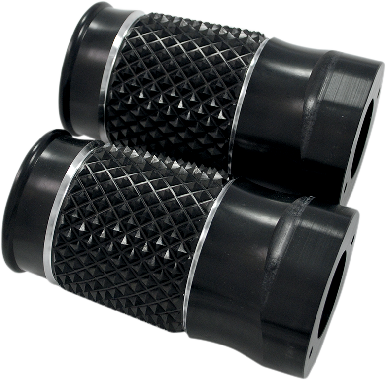 Fork Slider Covers - Cross-Cut Black Anodized