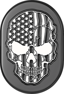 Antenna Cover - Right Rear Fender - Contrast Cut American Flag Skull - Black - Lutzka's Garage