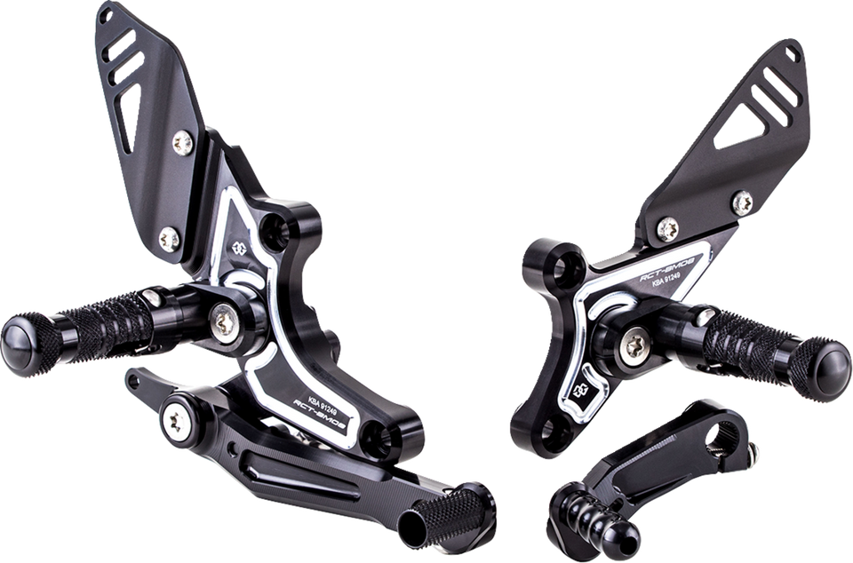 Adjustable Rearset - Black/Silver - BMW - Lutzka's Garage