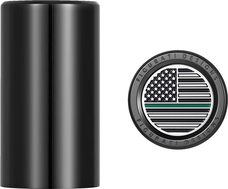 Docking Hardware Covers - American Flag - Green Line - Long - Black - Lutzka's Garage