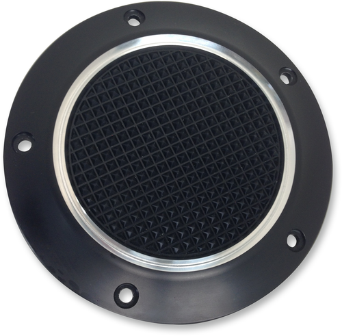 Timer Cover - Cross Cut - 5 Hole - Black Anodized - Twin Cam - Lutzka's Garage