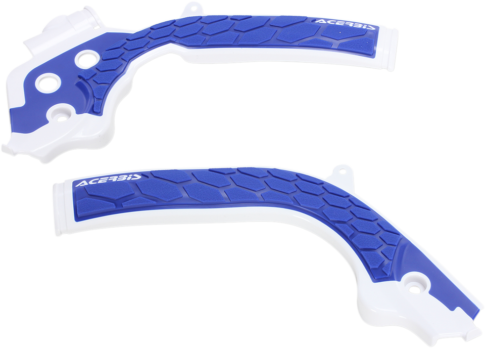 X-Grip Frame Guards - White/Blue - Husqvarna | KTM - Lutzka's Garage