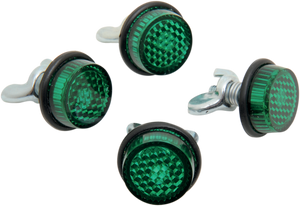 License Plate Reflectors - 4ct - Green - Lutzka's Garage