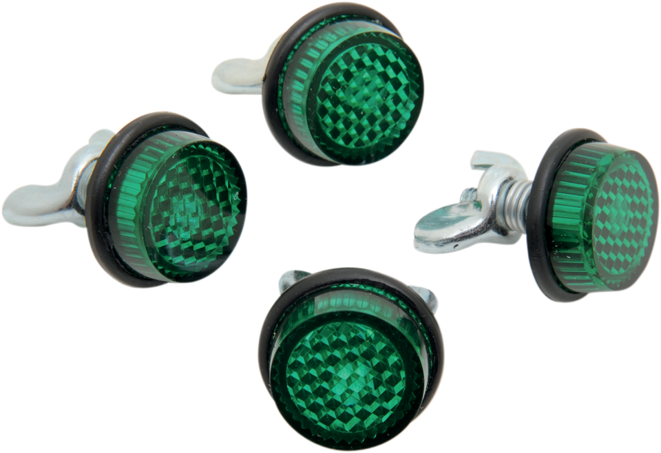 License Plate Reflectors - 4ct - Green - Lutzka's Garage