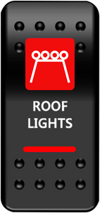 Rocker Switch - Roof Light - Red - Lutzka's Garage