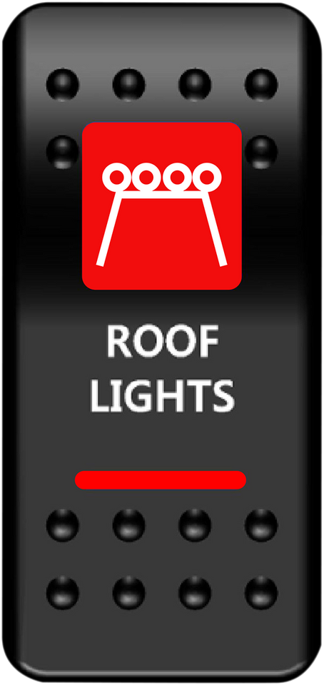 Rocker Switch - Roof Light - Red - Lutzka's Garage