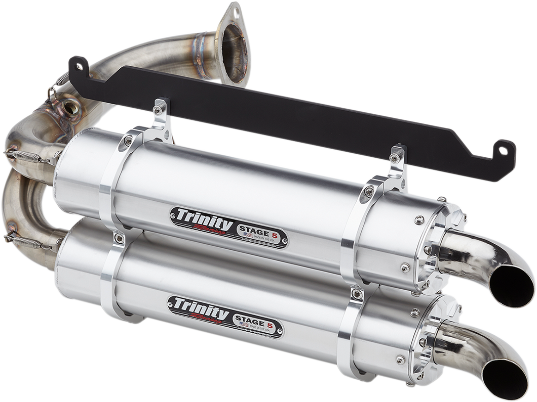 Stage 5 Slip-On Dual Muffler - Brushed Aluminum