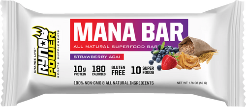 Mana Protein Bar - Strawberry Acai - 12 Pack with Display Caddy