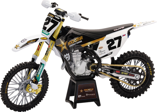 Rockstar Husqvarna Team Bike - Malcolm Stewart - 1:12 Scale - BlackWhite/Gold