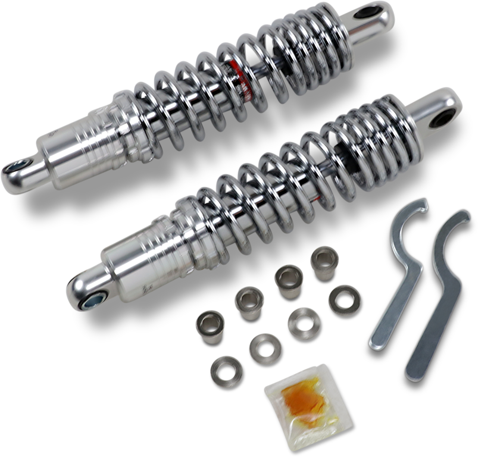 Premium Ride-Height Adjustable Shocks - Chrome - Heavy Duty - 12.5" - Lutzka's Garage