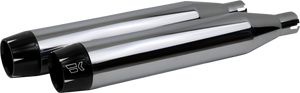 3-1/2" Slip-On Mufflers - Chrome - Lutzka's Garage