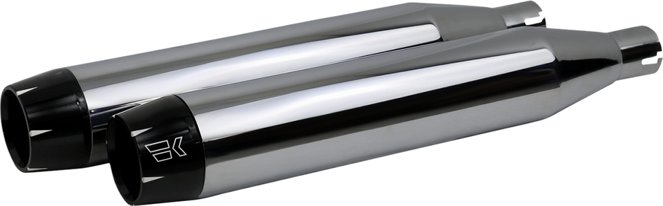 3-1/2" Slip-On Mufflers - Chrome - Lutzka's Garage