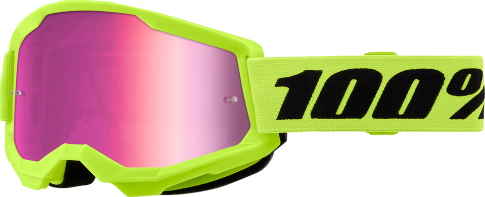 Strata 2 Goggle - Neon Yellow - Pink Mirror - Lutzka's Garage