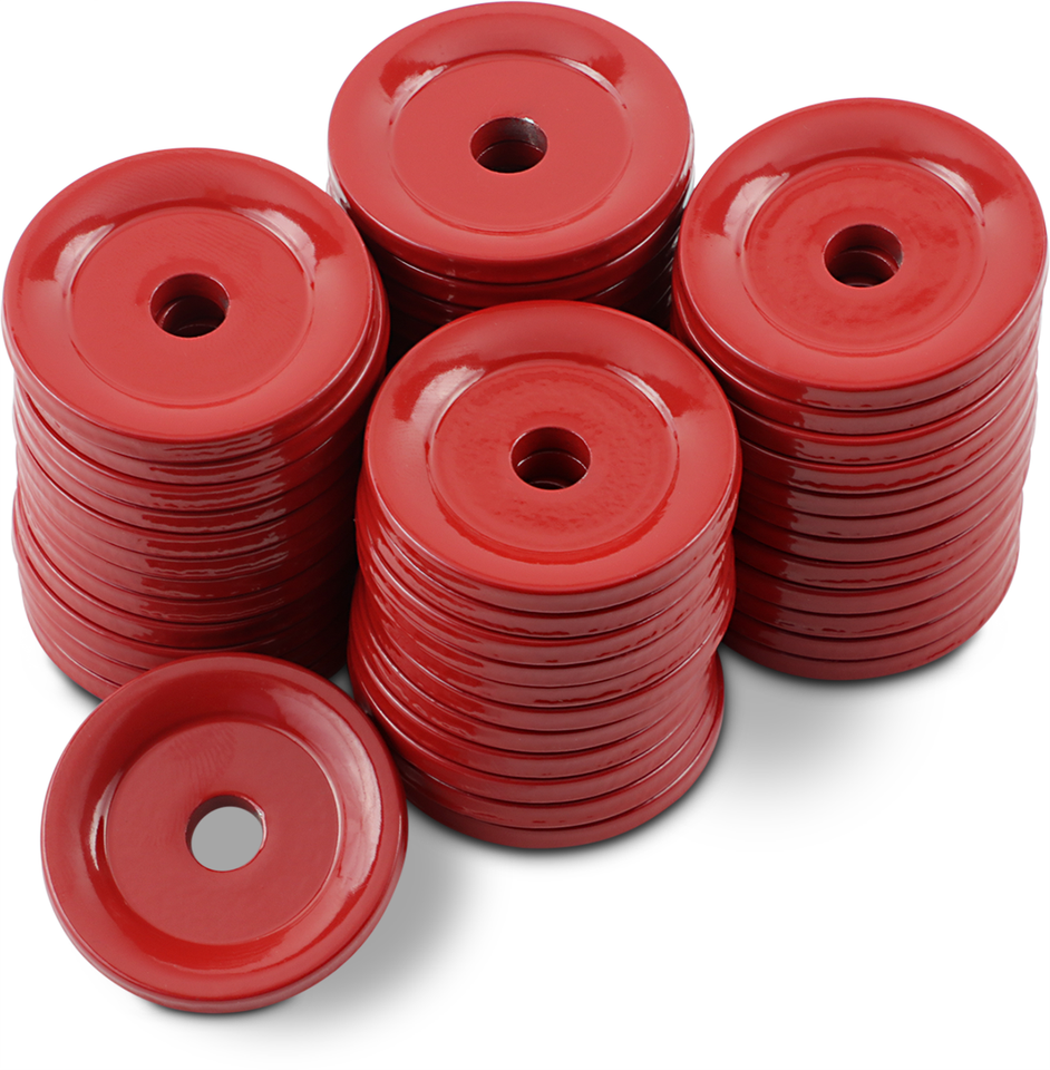 Support Plates - Red - Round - 48 Pack - Lutzka's Garage