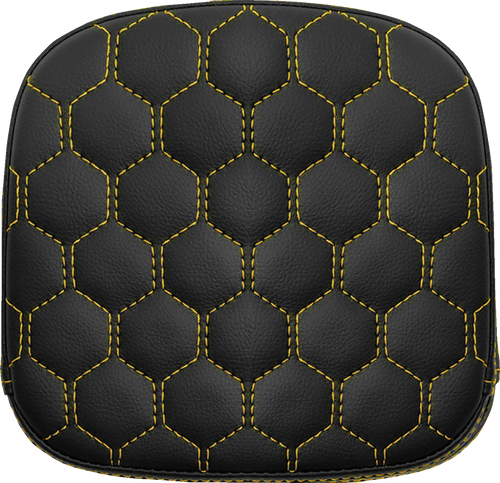 Sissy Bar Pad - Honeycomb - Gold Stitching