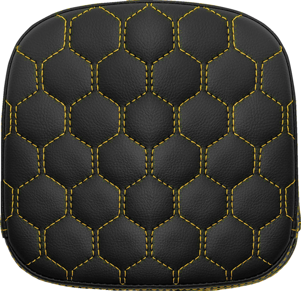 Sissy Bar Pad - Honeycomb - Gold Stitching