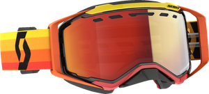 Prospect Snow Cross Goggle - Orange/Yellow - Dual Lens - Enhancer Red Chrome