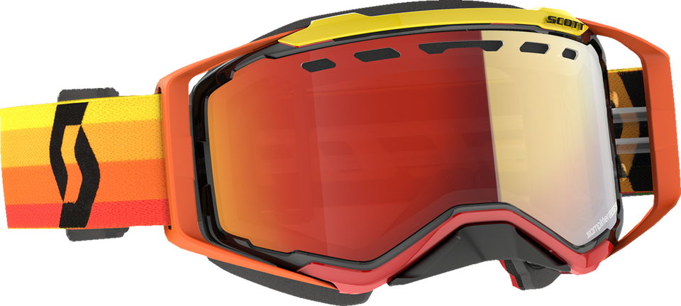 Prospect Snow Cross Goggle - Orange/Yellow - Dual Lens - Enhancer Red Chrome