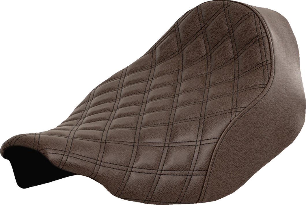 Renegade Solo Seat - Lattice Stitched - Brown - FLT/FLH 23-24 - Lutzka's Garage