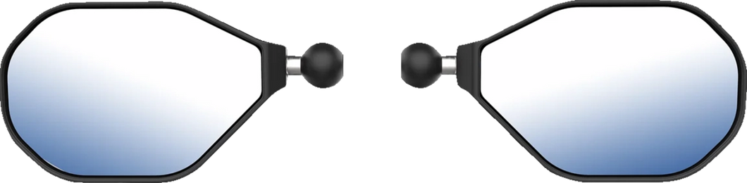 Tough-Mirror™ - Side View - Oval - Black - Left/Right with Ball - Lutzka's Garage