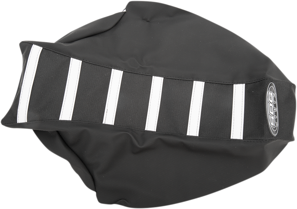 6-Ribbed Seat Cover - White Ribs/Black Top/Black Sides