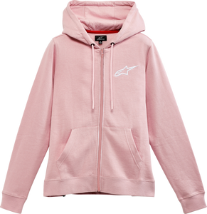 Womens Ageless Zip Hoodie - Pink/White - Small - Lutzka's Garage