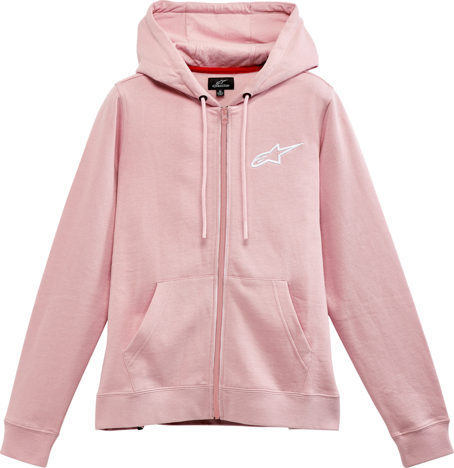 Womens Ageless Zip Hoodie - Pink/White - Small - Lutzka's Garage