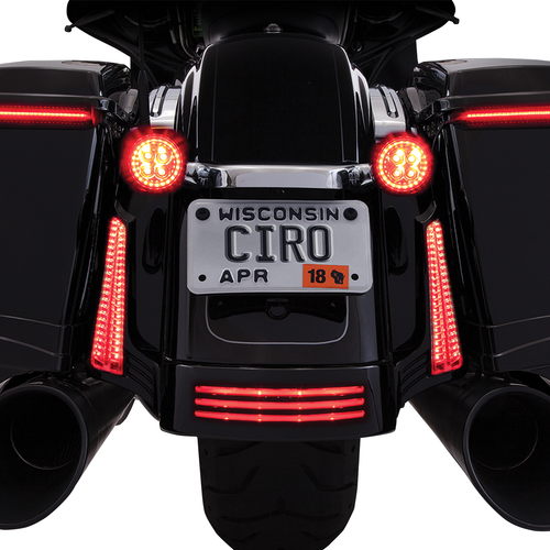 Rear Signal Light Inserts - Chrome - Red Lens - Lutzka's Garage